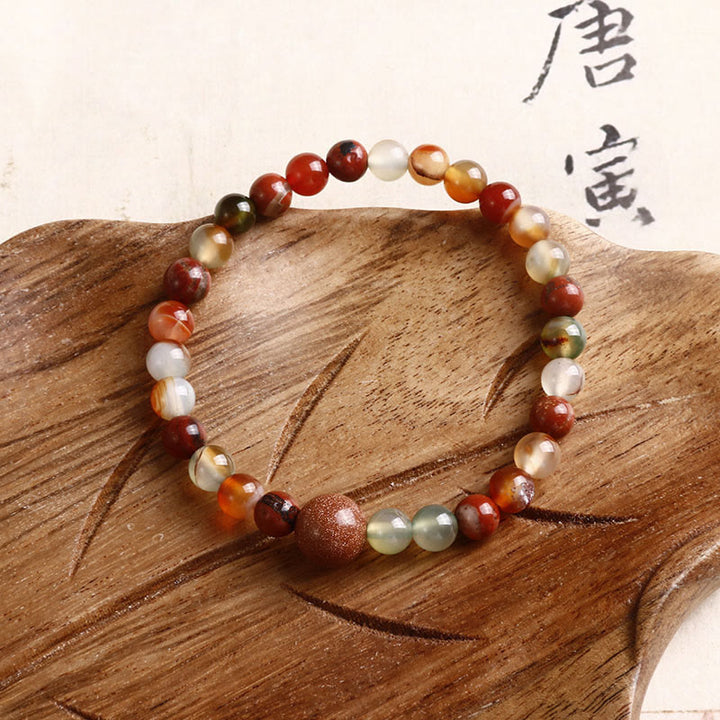 Bracelet de prospérité en agate rouge de Shoushan de Buddha Stones