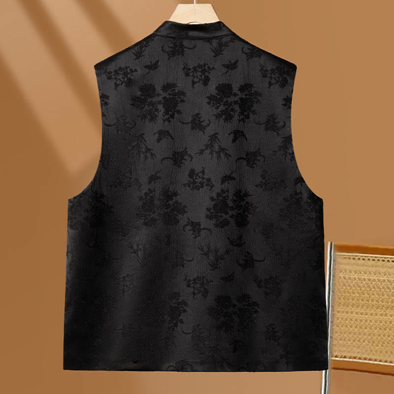 Gilet à motif de nuage et de fleurs brodées vintage Buddha Stones - image 3