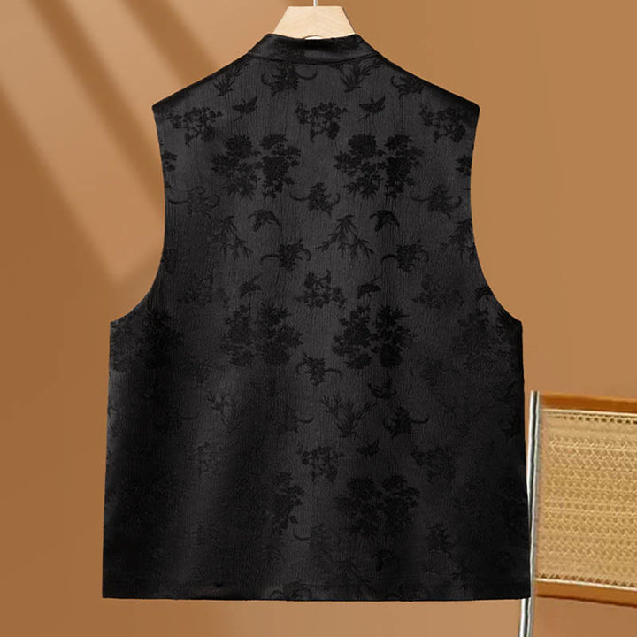 Gilet à motif de nuage et de fleurs brodées vintage Buddha Stones - image 3