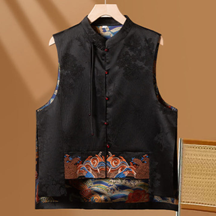 Gilet à motif de nuage et de fleurs brodées vintage Buddha Stones - image 10