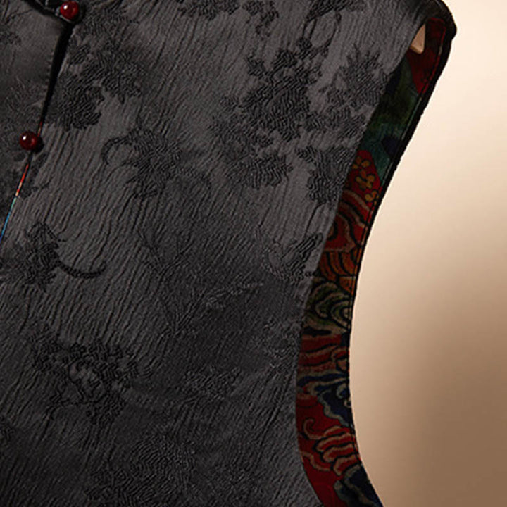 Gilet à motif de nuage et de fleurs brodées vintage Buddha Stones - image 6