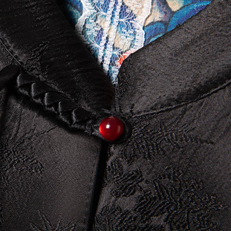 Gilet à motif de nuage et de fleurs brodées vintage Buddha Stones - image 4