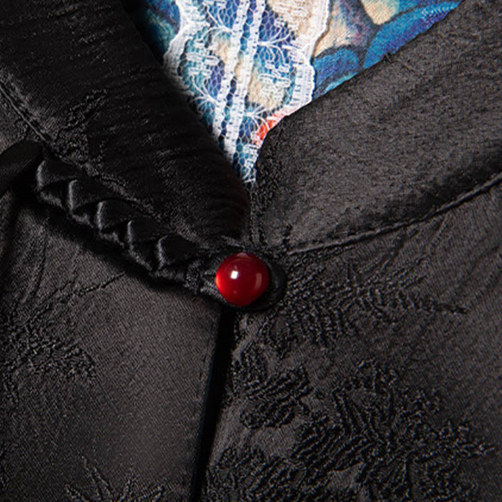 Gilet à motif de nuage et de fleurs brodées vintage Buddha Stones - image 4