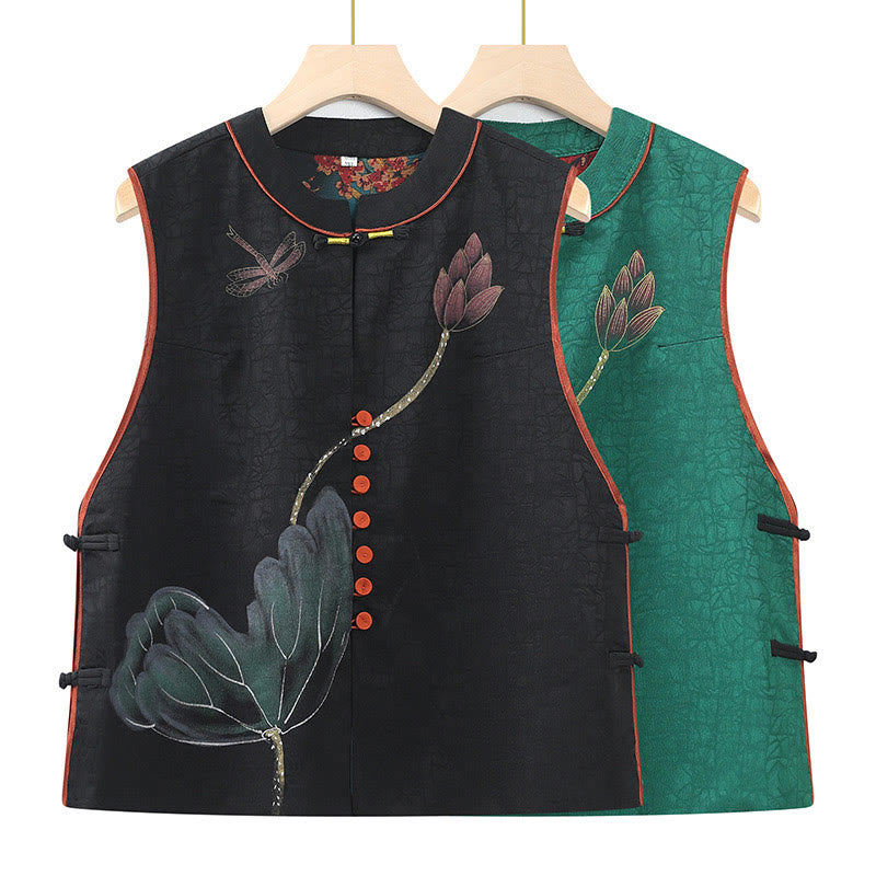 Gilet à motif floral en jacquard brodé vintage Buddha Stones - image 0