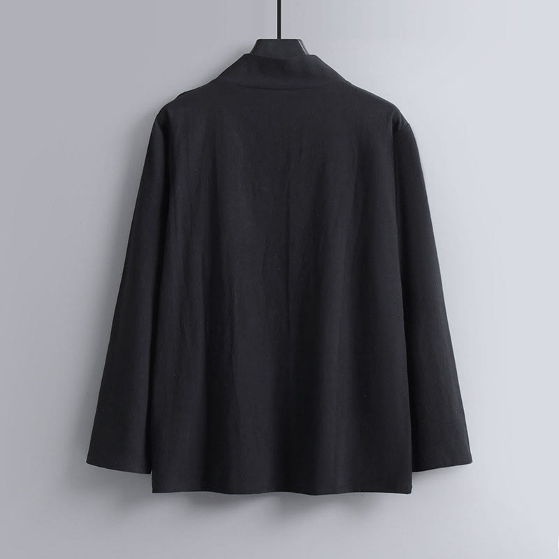 Ensemble de vêtements pour hommes en coton avec Buddha Stones, haut et pantalon Hanfu - image 5