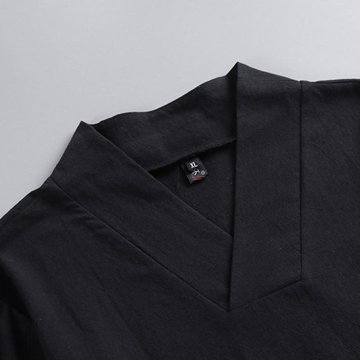 Ensemble de vêtements pour hommes en coton avec Buddha Stones, haut et pantalon Hanfu - image 6