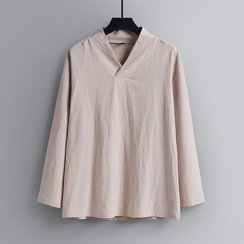 Ensemble de vêtements pour hommes en coton avec Buddha Stones, haut et pantalon Hanfu - image 11