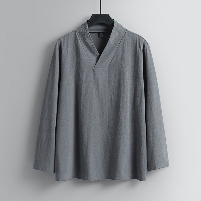 Ensemble de vêtements pour hommes en coton avec Buddha Stones, haut et pantalon Hanfu - image 1