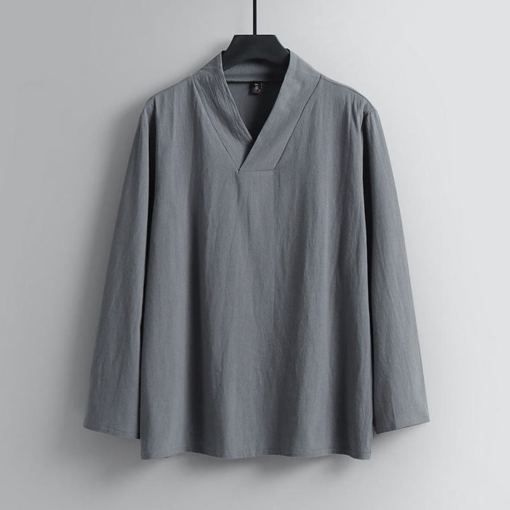 Ensemble de vêtements pour hommes en coton avec Buddha Stones, haut et pantalon Hanfu - image 1