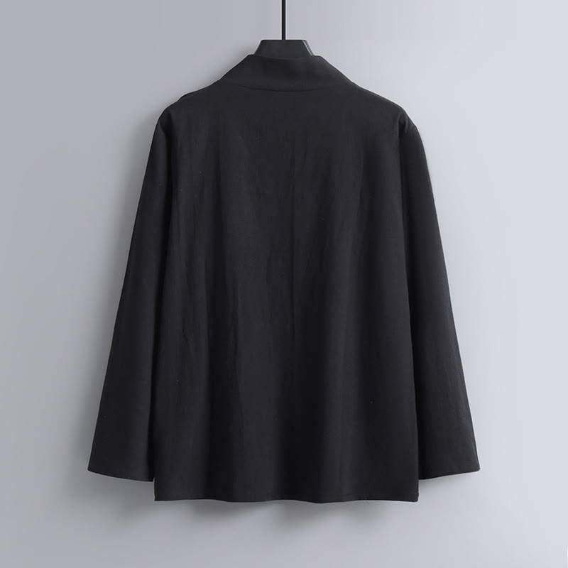 Ensemble de vêtements pour hommes en coton avec haut et pantalon Hanfu à col croisé et short bouffant court avec Buddha Stones - image 11