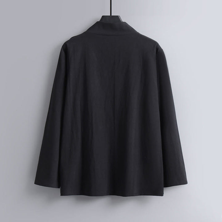 Ensemble de vêtements pour hommes en coton avec haut et pantalon Hanfu à col croisé et short bouffant court avec Buddha Stones - image 11