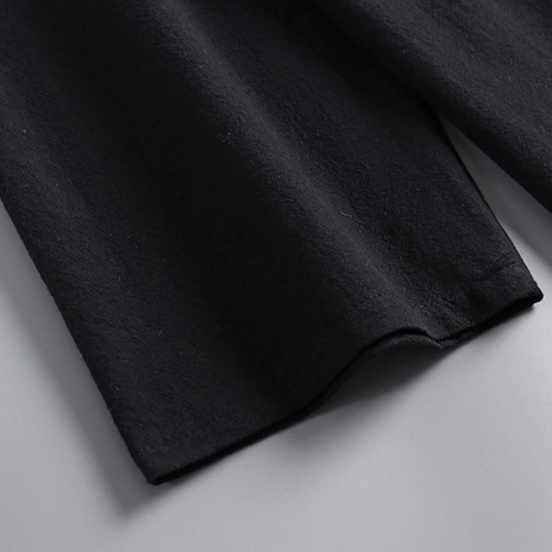 Ensemble de vêtements pour hommes en coton avec haut et pantalon Hanfu à col croisé et short bouffant court avec Buddha Stones - image 13