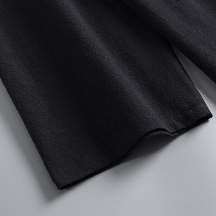 Ensemble de vêtements pour hommes en coton avec haut et pantalon Hanfu à col croisé et short bouffant court avec Buddha Stones - image 13