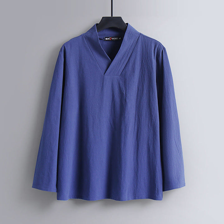 Ensemble de vêtements pour hommes en coton avec haut et pantalon Hanfu à col croisé et short bouffant court avec Buddha Stones - image 20