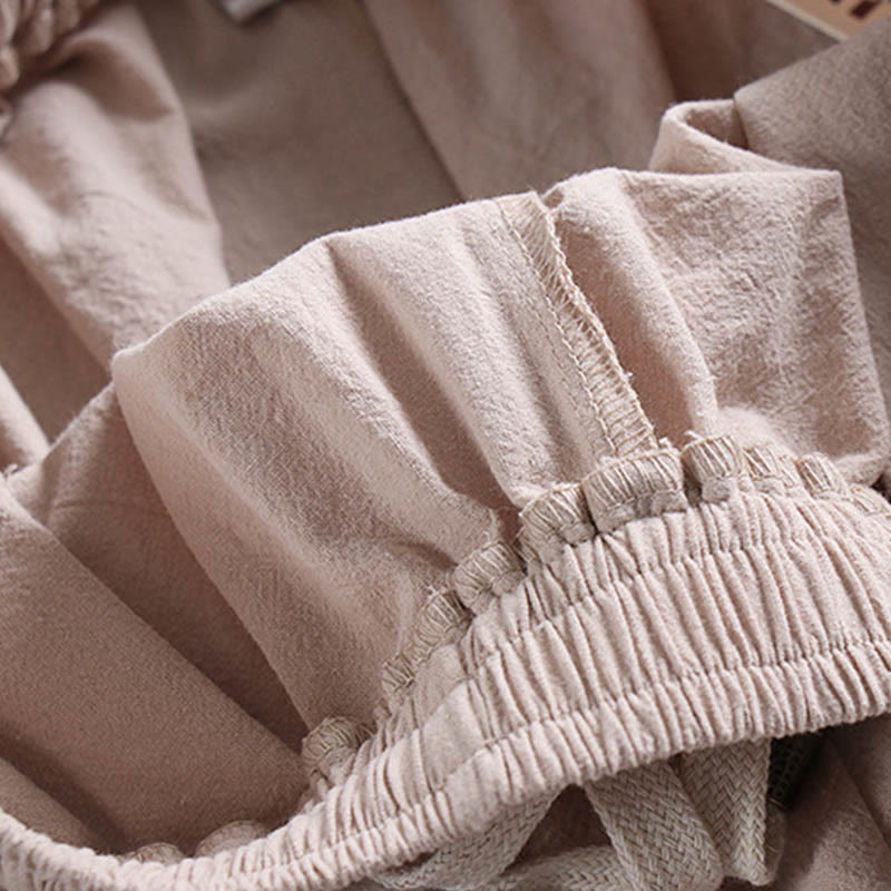 Ensemble de vêtements pour hommes en coton avec haut et pantalon Hanfu à col croisé et short bouffant court avec Buddha Stones - image 6