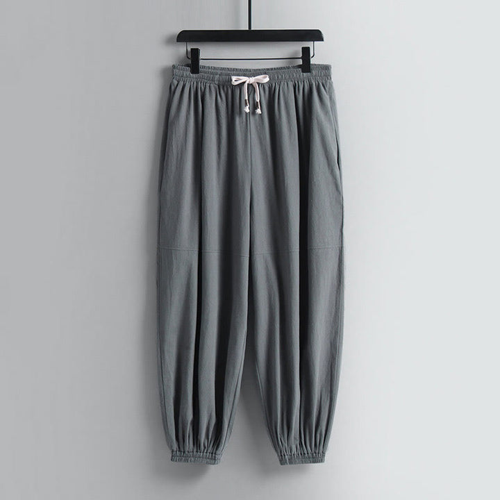 Ensemble de vêtements pour hommes en coton avec haut et pantalon Hanfu à col croisé et short bouffant court avec Buddha Stones - image 24