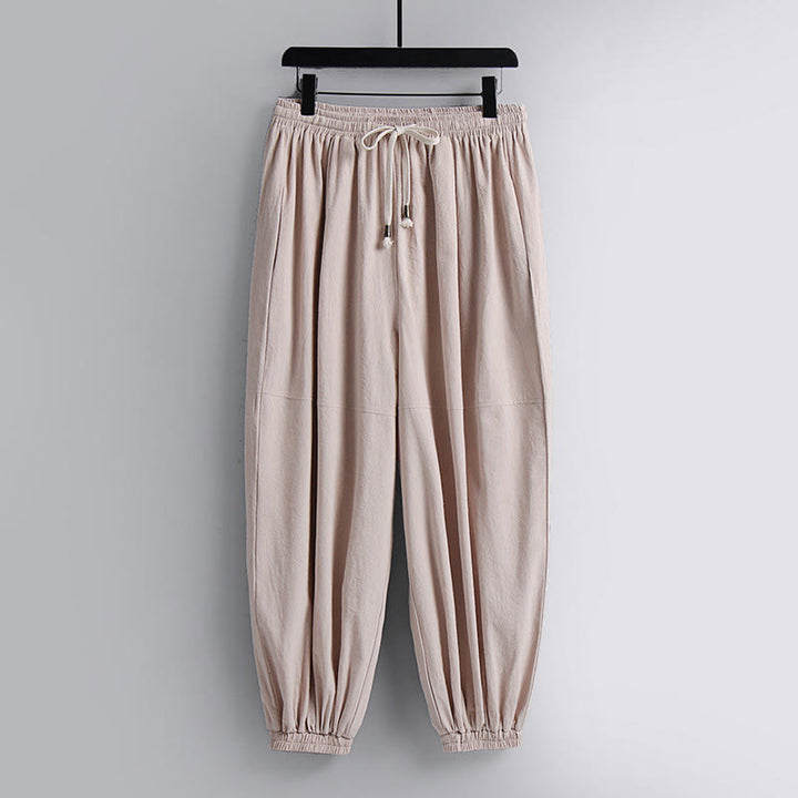 Ensemble de vêtements pour hommes en coton avec haut et pantalon Hanfu à col croisé et short bouffant court avec Buddha Stones - image 2