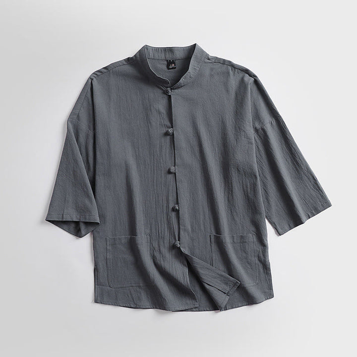 Ensemble haut et pantalon en coton à manches trois-quarts et short bouffant court Buddha Stones pour homme - image 2