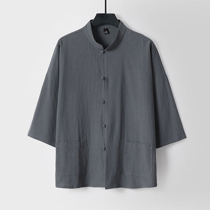 Ensemble haut et pantalon en coton à manches trois-quarts et short bouffant court Buddha Stones pour homme - image 1