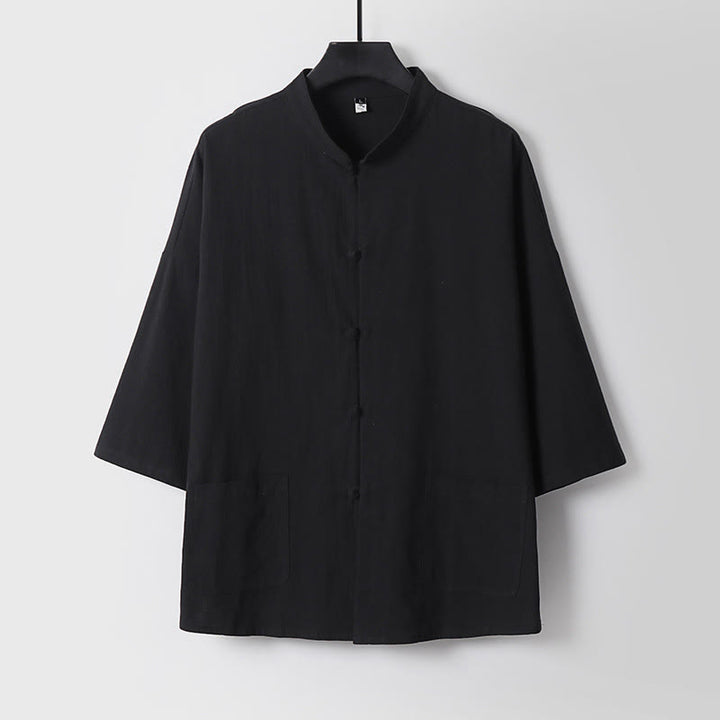 Ensemble haut et pantalon en coton à manches trois-quarts et short bouffant court Buddha Stones pour homme - image 5