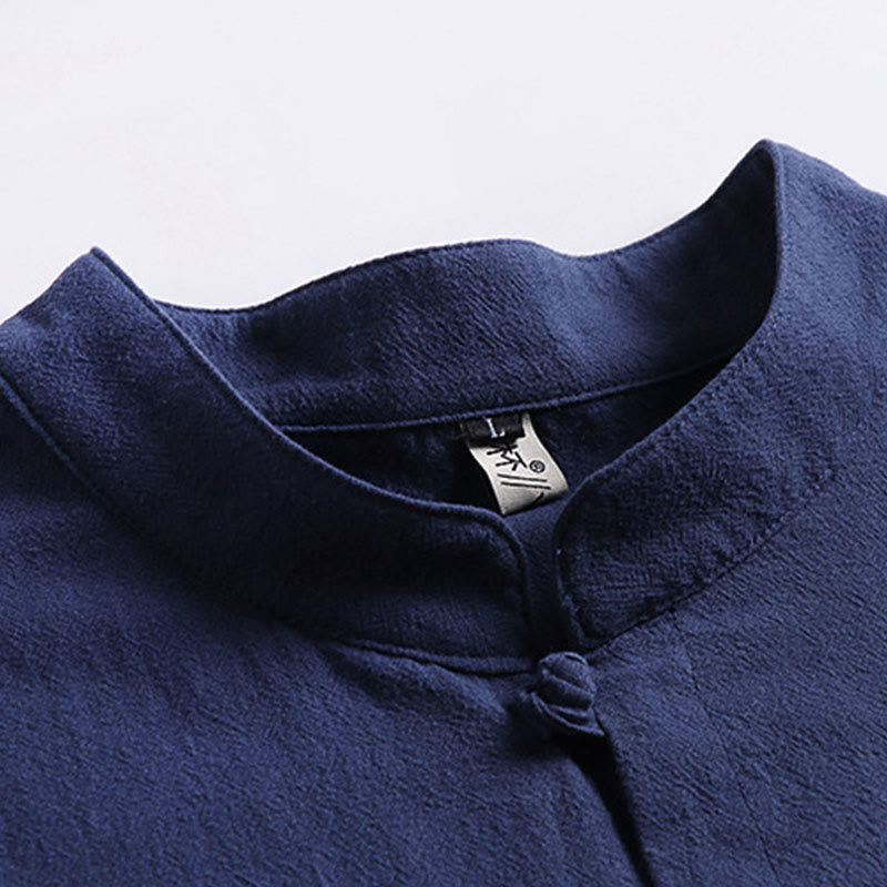 Ensemble haut et pantalon en coton à manches trois-quarts et short bouffant court Buddha Stones pour homme - image 12