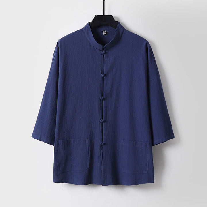 Ensemble haut et pantalon en coton à manches trois-quarts et short bouffant court Buddha Stones pour homme - image 9