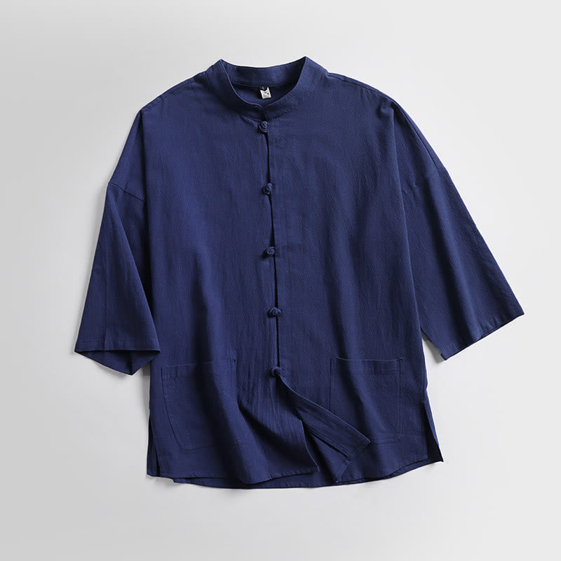 Ensemble haut et pantalon en coton à manches trois-quarts et short bouffant court Buddha Stones pour homme - image 10