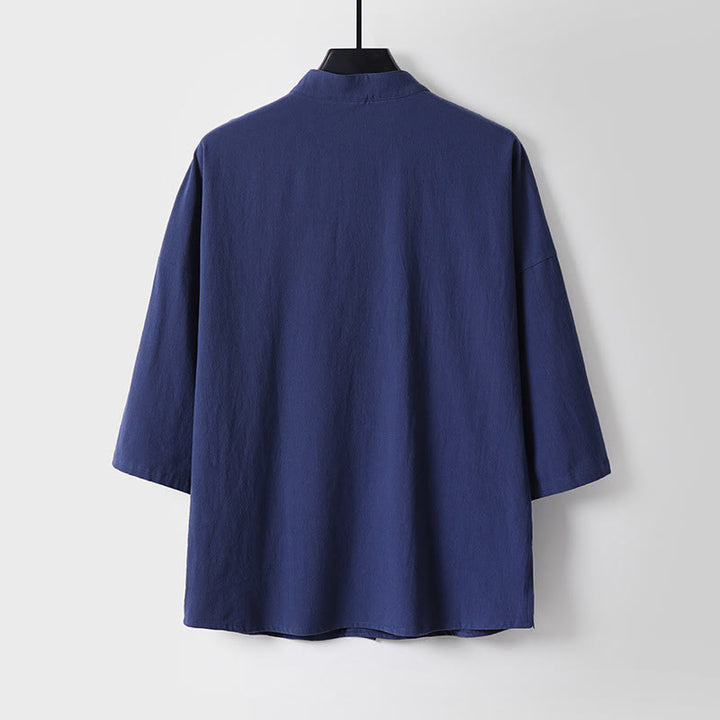 Ensemble haut et pantalon en coton à manches trois-quarts et short bouffant court Buddha Stones pour homme - image 11