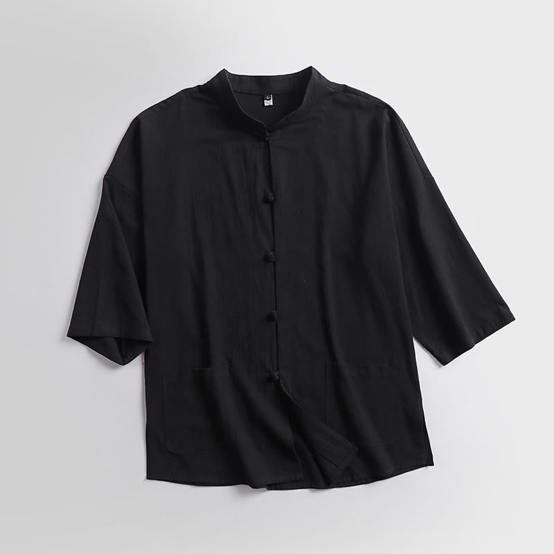 Ensemble haut et pantalon en coton à manches trois-quarts et short bouffant court Buddha Stones pour homme - image 6