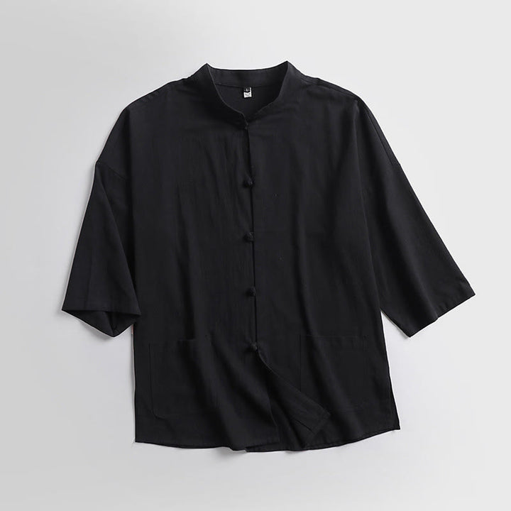 Ensemble haut et pantalon en coton à manches trois-quarts et short bouffant court Buddha Stones pour homme - image 6