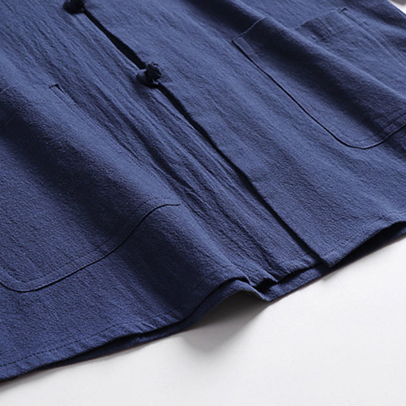 Ensemble haut et pantalon en coton à manches trois-quarts et short bouffant court Buddha Stones pour homme - image 15