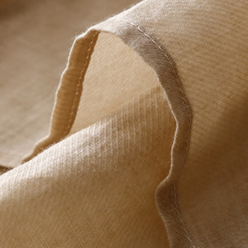 Chemisier décontracté à col rond Buddha Stones, chemise à manches longues brodée, haut en coton et lin, chemises pour femmes - image 13