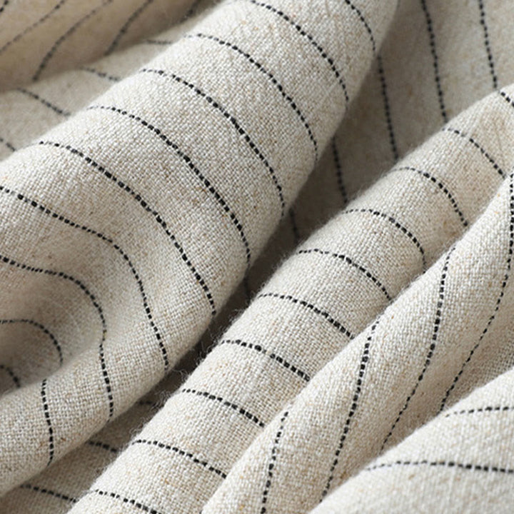 Pantalon large taille haute à rayures verticales Buddha Stones avec poches - image 6