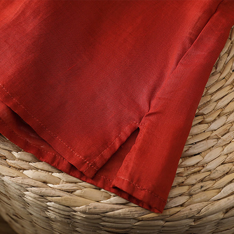 Pull ras du cou en coton et lin avec broderie ethnique Buddha Stones - image 16