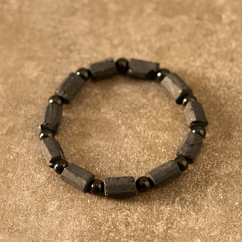 Bracelet de sagesse en tourmaline noire Buddha Stones