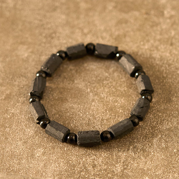 Bracelet de sagesse en tourmaline noire Buddha Stones