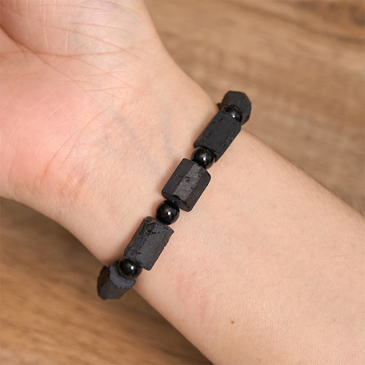 Bracelet de sagesse en tourmaline noire Buddha Stones