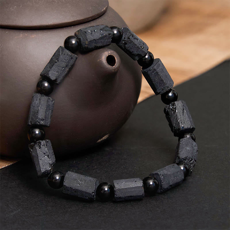 Bracelet de sagesse en tourmaline noire Buddha Stones