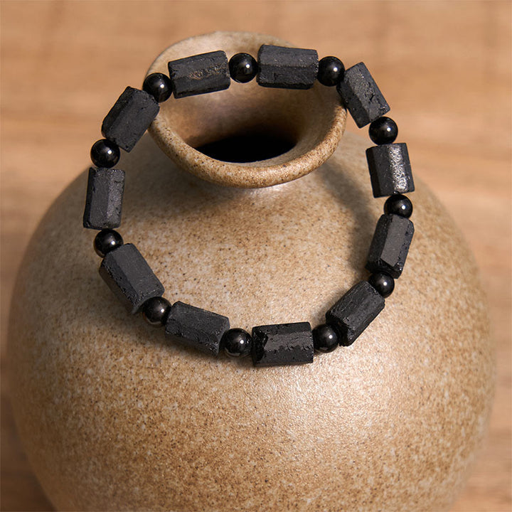 Bracelet de sagesse en tourmaline noire Buddha Stones