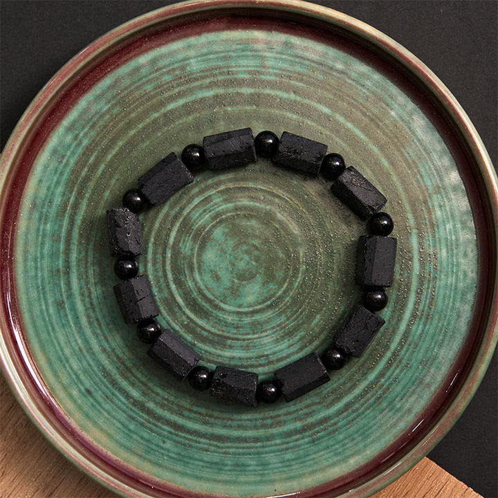 Bracelet de sagesse en tourmaline noire Buddha Stones