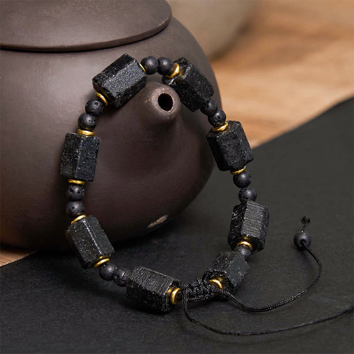 Bracelet d'amour en tourmaline noire Buddha Stones