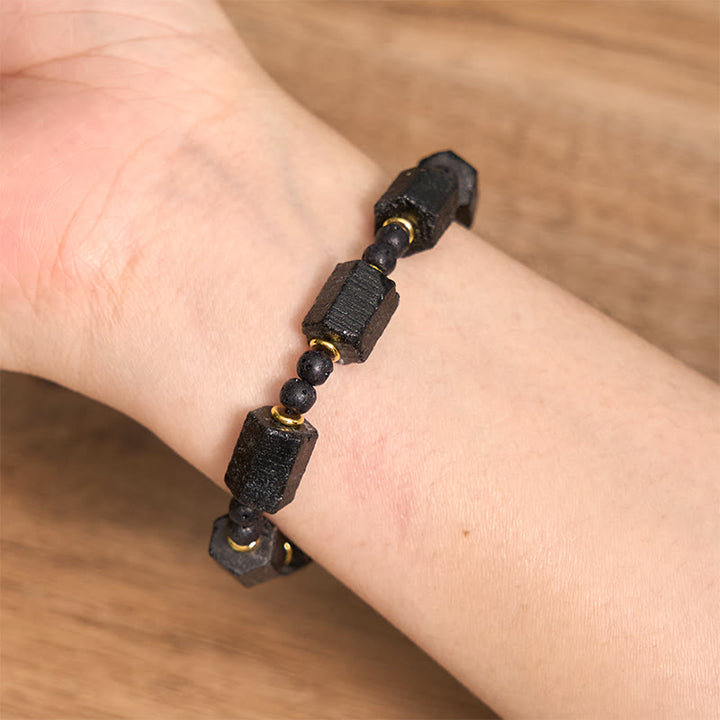 Bracelet d'amour en tourmaline noire Buddha Stones