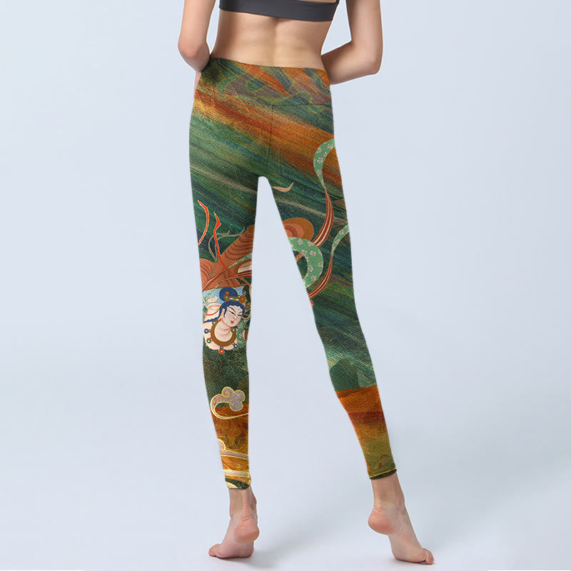 Pantalon de yoga pour femme avec imprimé Buddha Stones Dunhuang Flying Apsaras - image 6