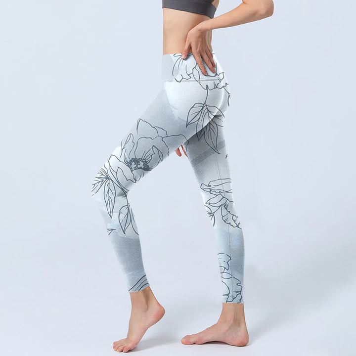 Leggings de sport à imprimé Buddha Stones Pantalon de yoga pour femme - image 3