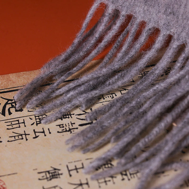 Châle en laine avec Buddha Stones, broderie de papillons pivoine rose, pompon, écharpe de voyage confortable pour l'hiver - image 4