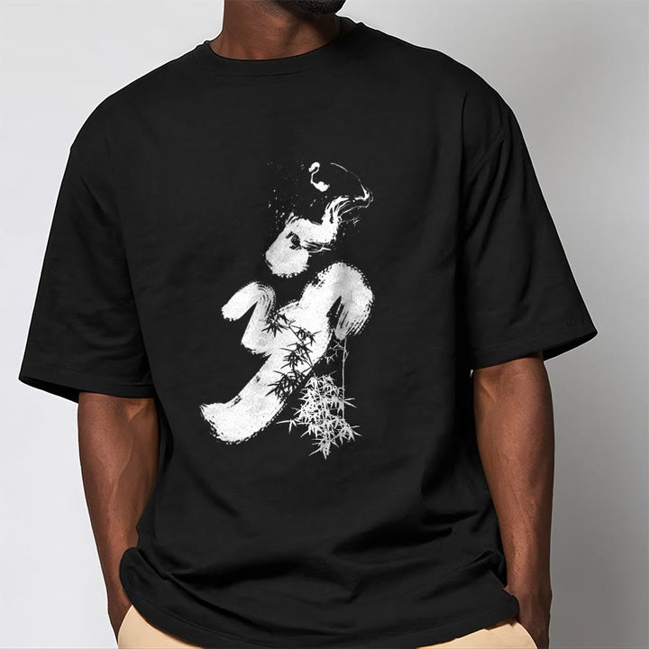 T-shirt en coton avec encre de bambou et Buddha Stones OM - image 3