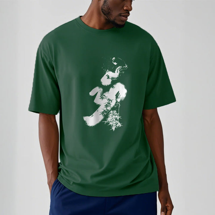T-shirt en coton avec encre de bambou et Buddha Stones OM - image 10