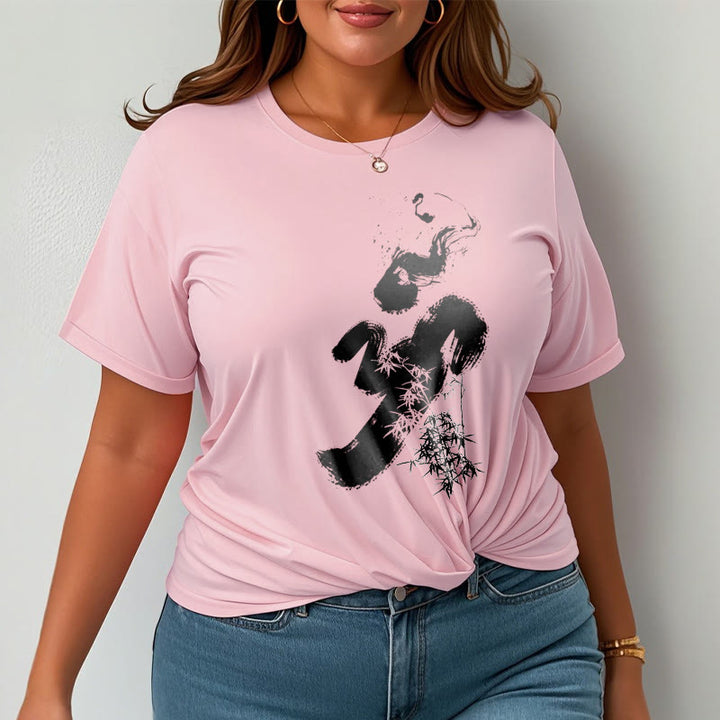 T-shirt en coton avec encre de bambou et Buddha Stones OM - image 17