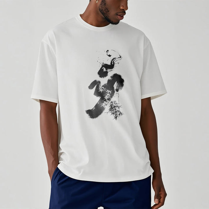 T-shirt en coton avec encre de bambou et Buddha Stones OM - image 8