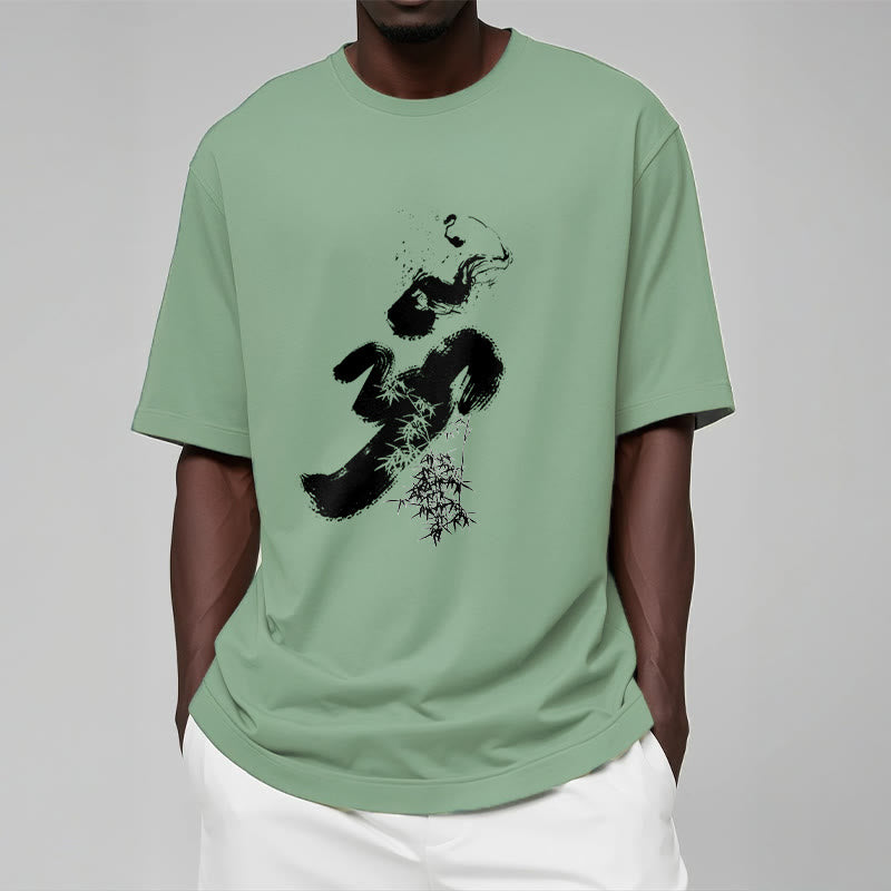 T-shirt en coton avec encre de bambou et Buddha Stones OM - image 19